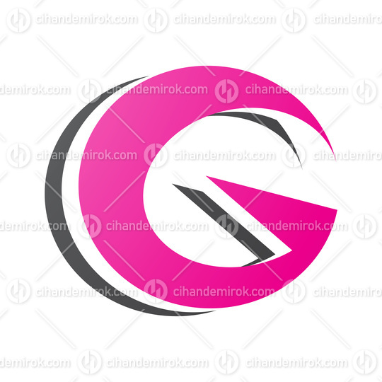Magenta and Black Round Layered Letter G Icon