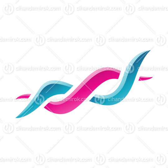 Magenta and Blue Abstract DNA Helix Logo Icon - Bundle No: 094