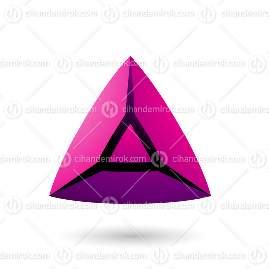 Magenta and Bold 3d Pyramid Vector Illustration