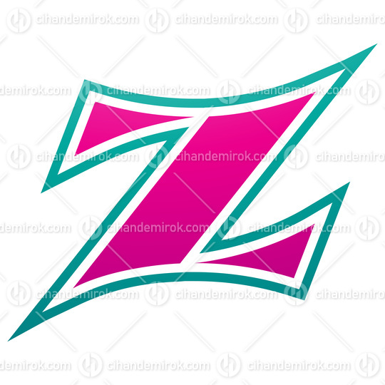 Magenta and Green Arc Shaped Letter Z Icon