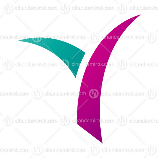 Magenta and Green Grass Shaped Letter Y Icon