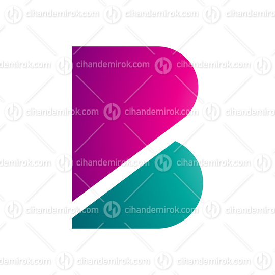 Magenta and Persian Green Bold Letter B Icon