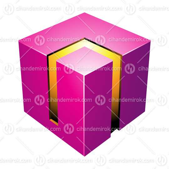 Magenta and Yellow 3d Bold Cube Logo Icon - Bundle No: 005