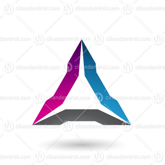 Magenta Blue and Black Spiked Triangle Vector Illustration