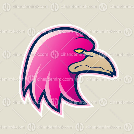 Magenta Eagle Head Cartoon Icon Vector Illustration