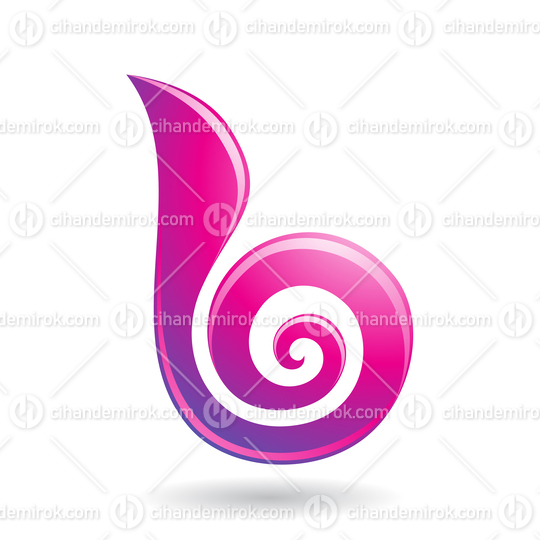 Magenta Glossy Swirly Candy Shaped Letter B Icon