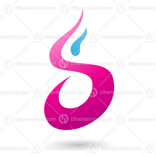 Magenta Letter S Shaped Fire Icon Vector Illustration