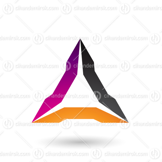 Magenta Orange and Black Spiked Triangle Vector Illustration