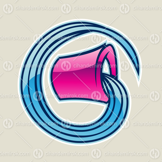 Magenta Water Bucket Vector Illustration