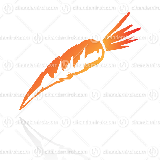 Minimalist Orange Line Art Carrot Icon