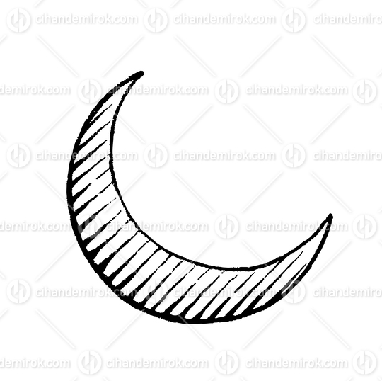 Moon, Scratchboard Engraved Vector
