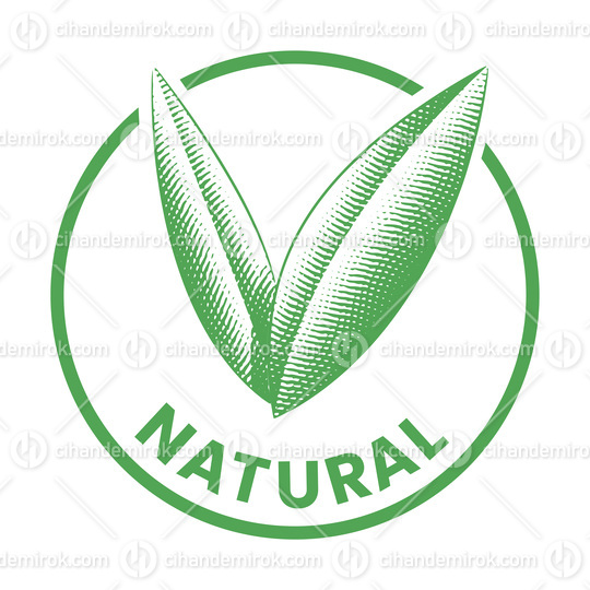 Natural Round Icon with Engraved Green Leaves - Icon 7