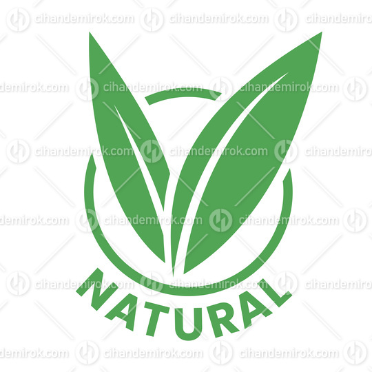 Natural Round Icon with Green Leaves - Icon 8