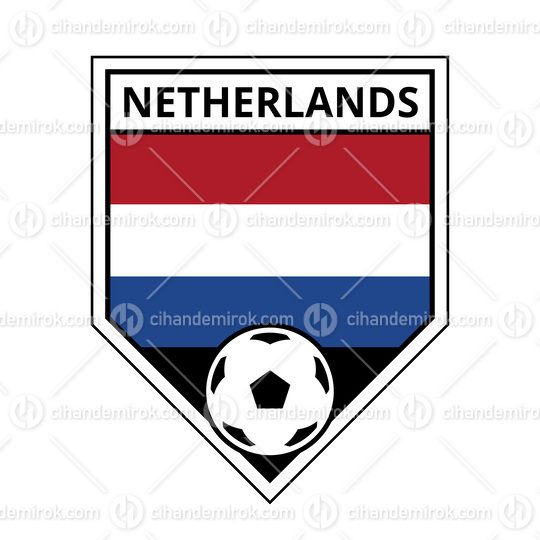 Netherlands Angled Team Badge for Football Tournament