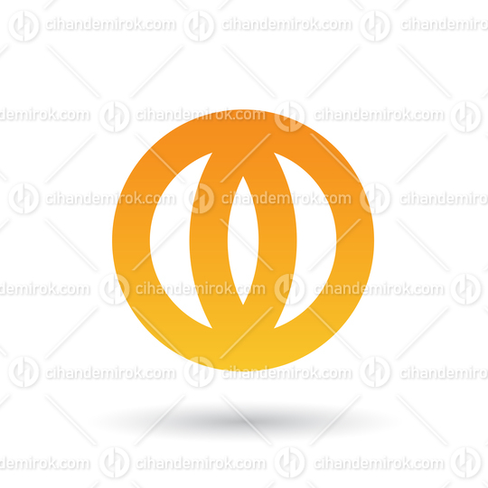Orange Abstract Circle Icon in a Cat Eye Shape