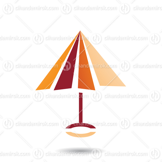 Orange Abstract Simplistic Umbrella Icon