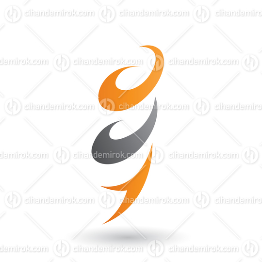Orange Abstract Wind and Twister Shape Vector Illustration