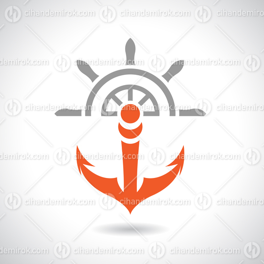 Orange Anchor and Grey Ship_qt_s Wheel Icon