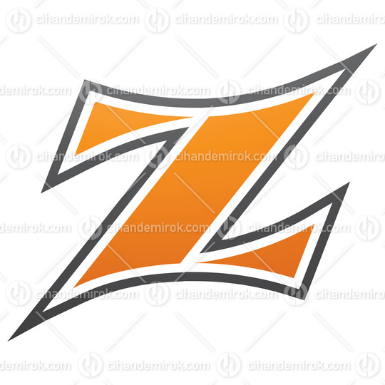 Orange and Black Arc Shaped Letter Z Icon