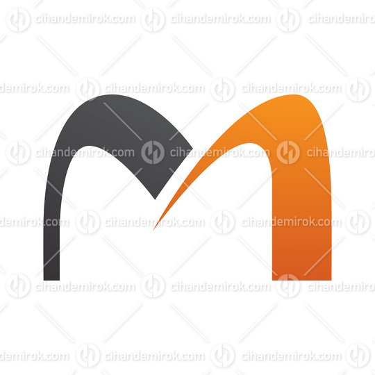 Orange and Black Arch Shaped Letter M Icon
