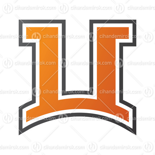 Orange and Black Arch Shaped Letter U Icon