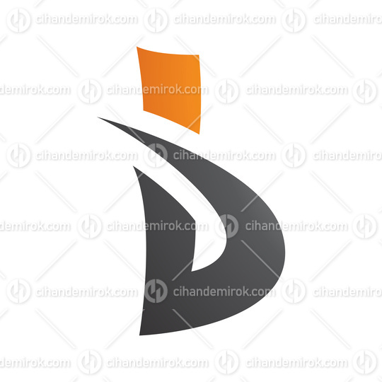 Orange and Black Bold Spiky Letter B Icon