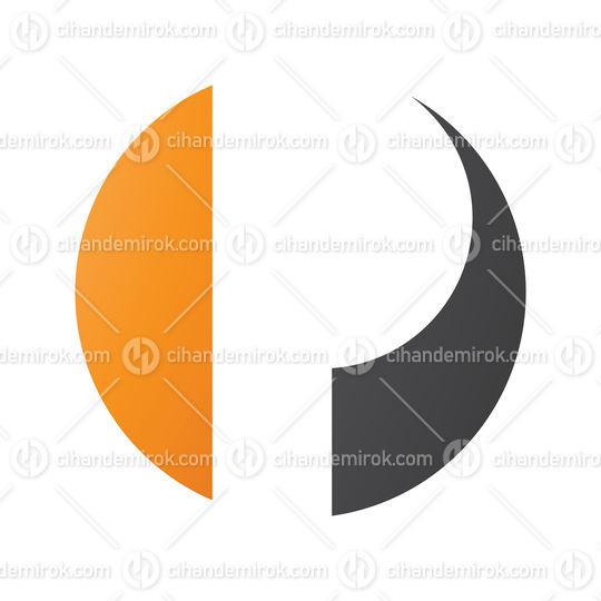 Orange and Black Circle Shaped Letter P Icon