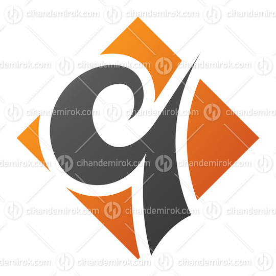 Orange and Black Diamond Shaped Letter Q Icon