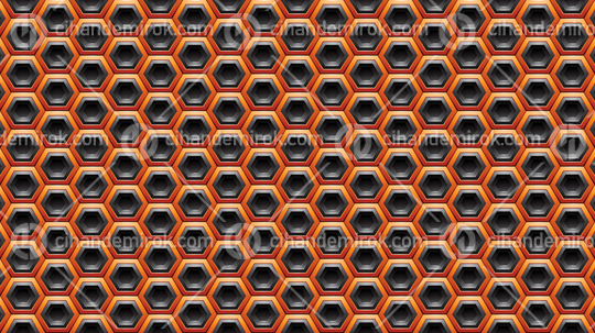 Orange and Black Embossed Hexagon Background Vector Illustration