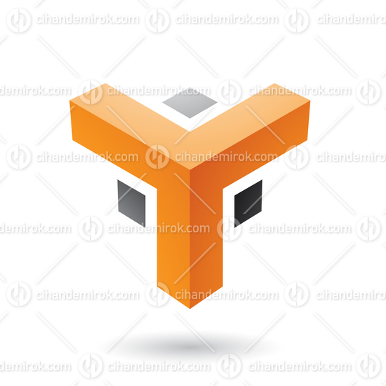Orange and Black Futuristic Corner Shape Vector Illustration