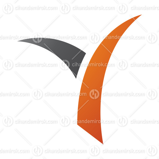 Orange and Black Grass Shaped Letter Y Icon