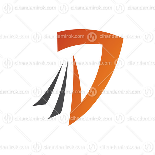 Orange and Black Letter D Icon with Tails