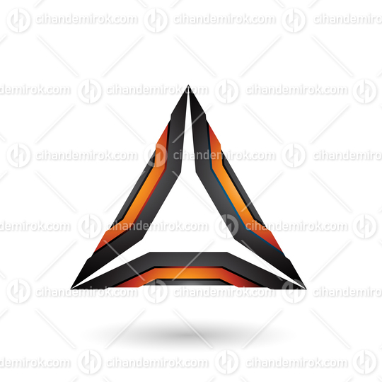 Orange and Black Mechanic Triangle Vector Illustration