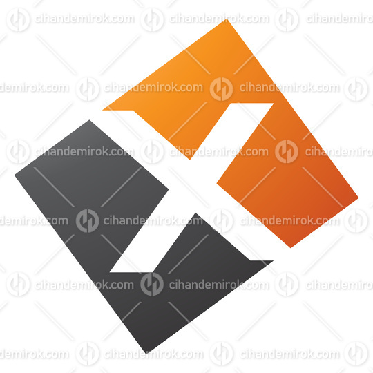 Orange and Black Rectangle Shaped Letter X Icon