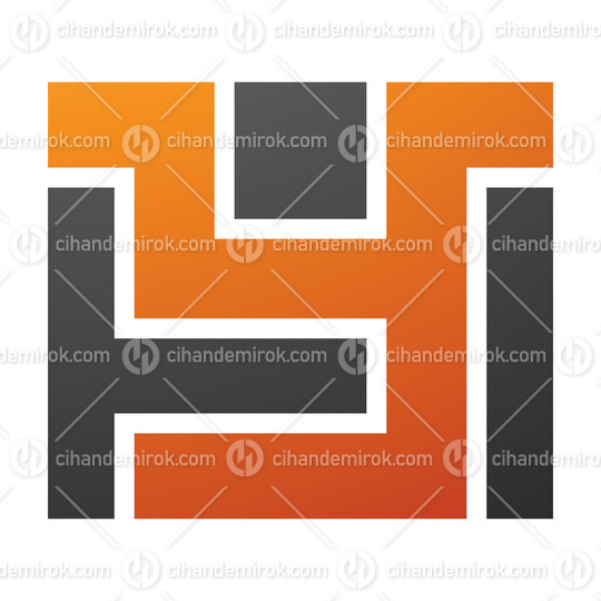 Orange and Black Rectangle Shaped Letter Y Icon