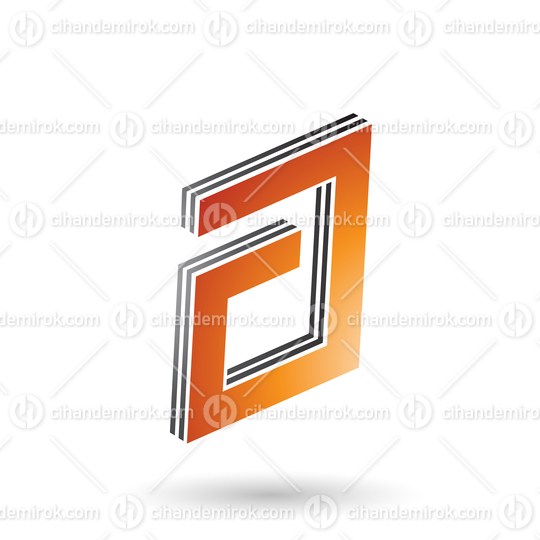 Orange and Black Rectangular Layered Letter A