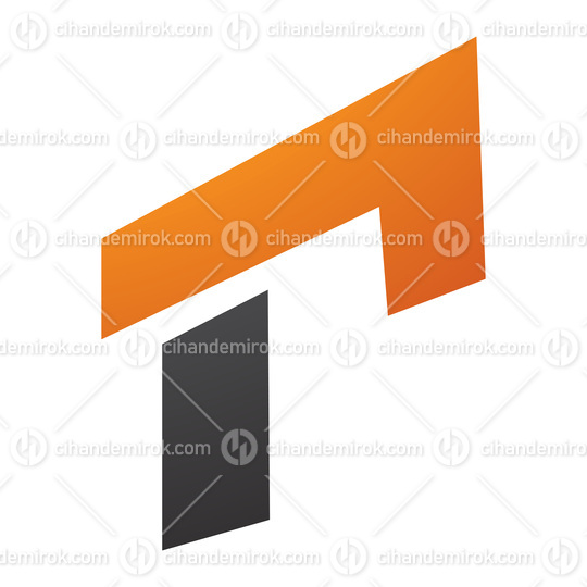 Orange and Black Rectangular Letter R Icon