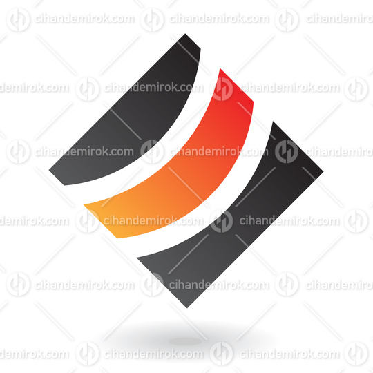 Orange and Black Sea Waves Logo Icon
