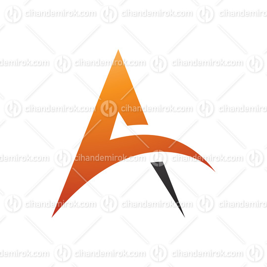 Orange and Black Spiky Arch Shaped Letter A Icon