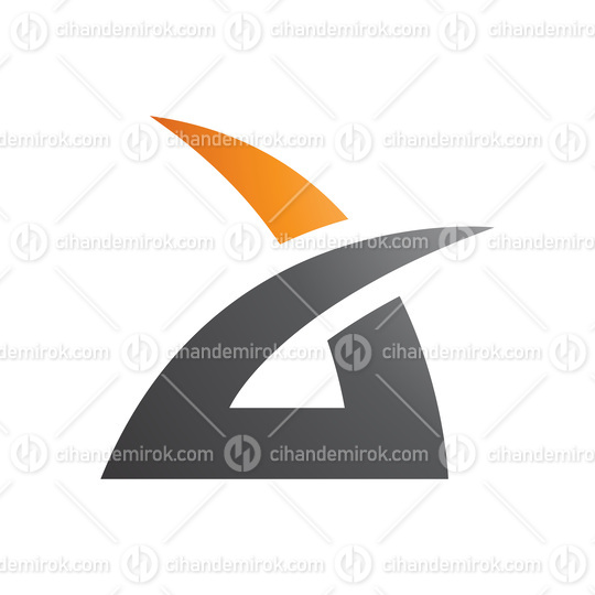 Orange and Black Spiky Grass Shaped Letter A Icon