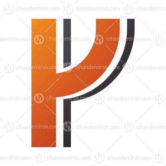 Orange and Black Striped Shaped Letter Y Icon