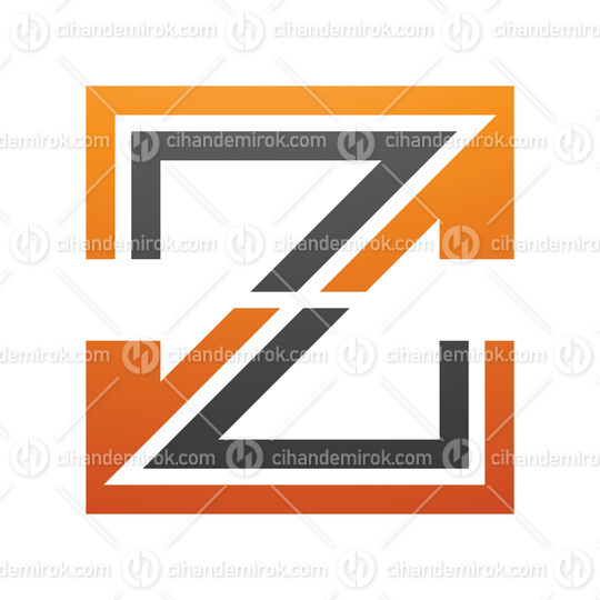 Orange and Black Striped Shaped Letter Z Icon