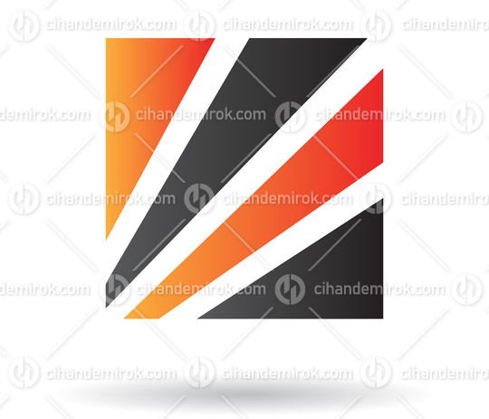 Orange and Black Striped Square Logo Icon