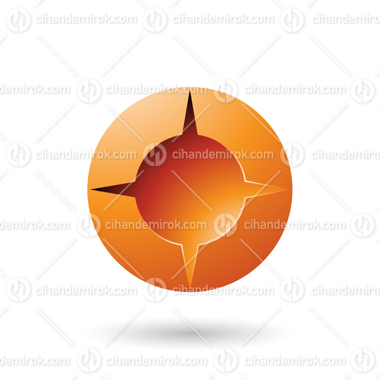 Orange and Bold Shaded Round Icon Vector Illustration