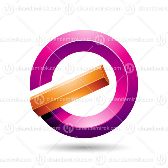 Orange and Magenta Round Glossy Reversed Letter G or A Icon