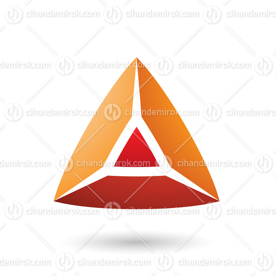 Orange and Red 3d Pyramidical Shape Vector Illustration