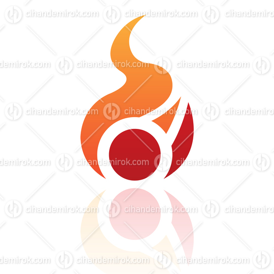 Orange and Red Abstract Fire Like Logo Icon