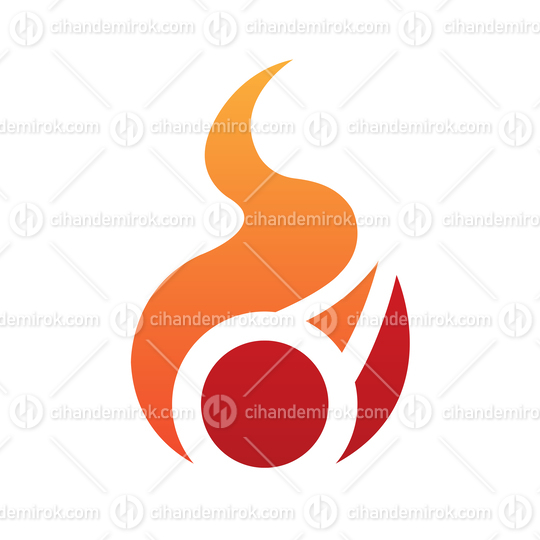 Orange and Red Abstract Fire Shaped Logo Icon - Bundle No: 100