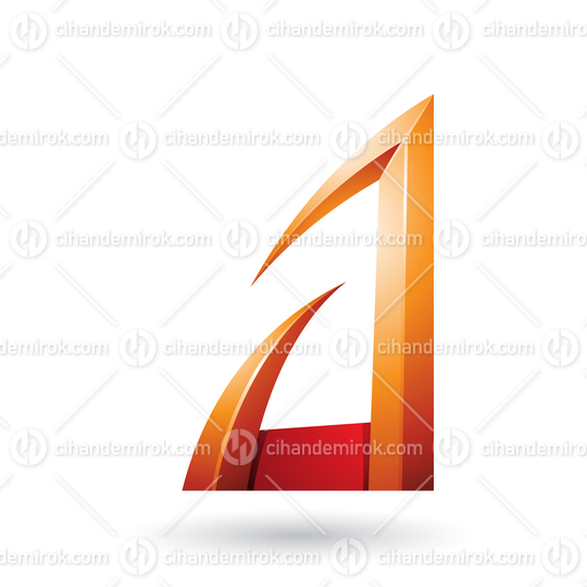 Orange and Red Arrow Shaped Letter A Vector Illustration