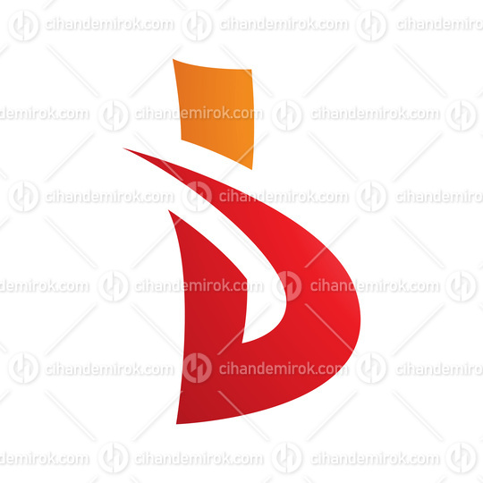 Orange and Red Bold Spiky Letter B Icon